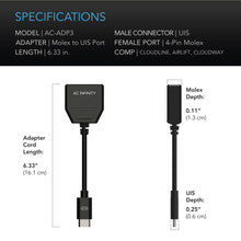Load image into Gallery viewer, Molex to UIS Port Adapter Dongle, Conversion Cable Cord
