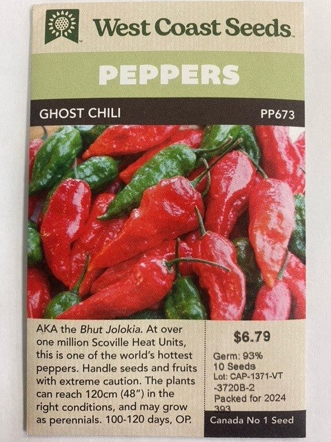 Peppers - Ghost Chili 10 Seeds