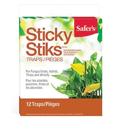 Safer's Sticky Stiks Yellow Trap (Aphid / Whitefly) 12/pk