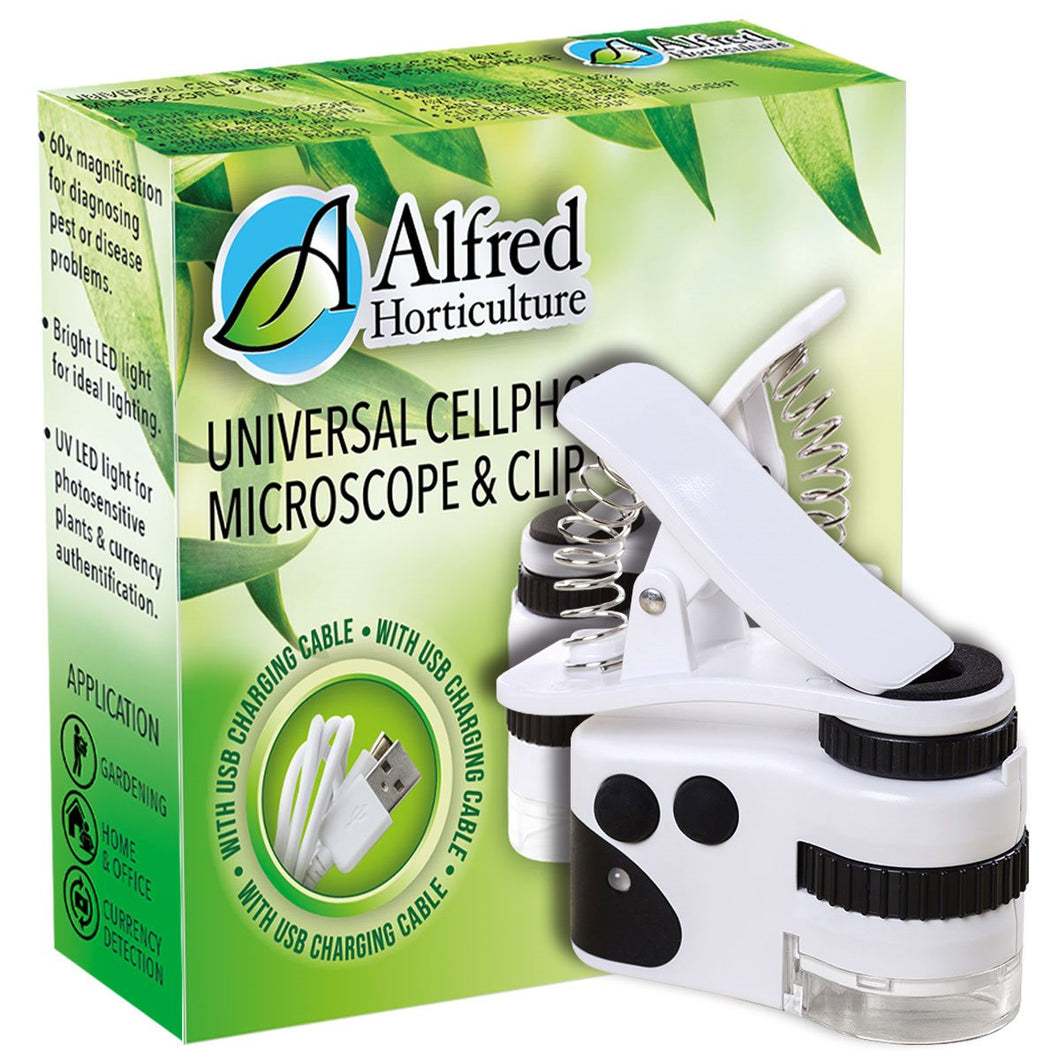Alfred Cell Phone Microscope 60x W / USB Charger