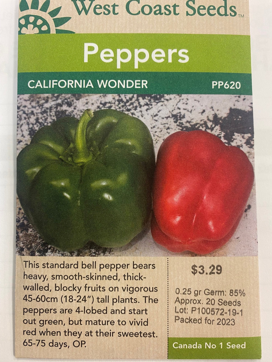 Peppers - California Wonder 0.25gr