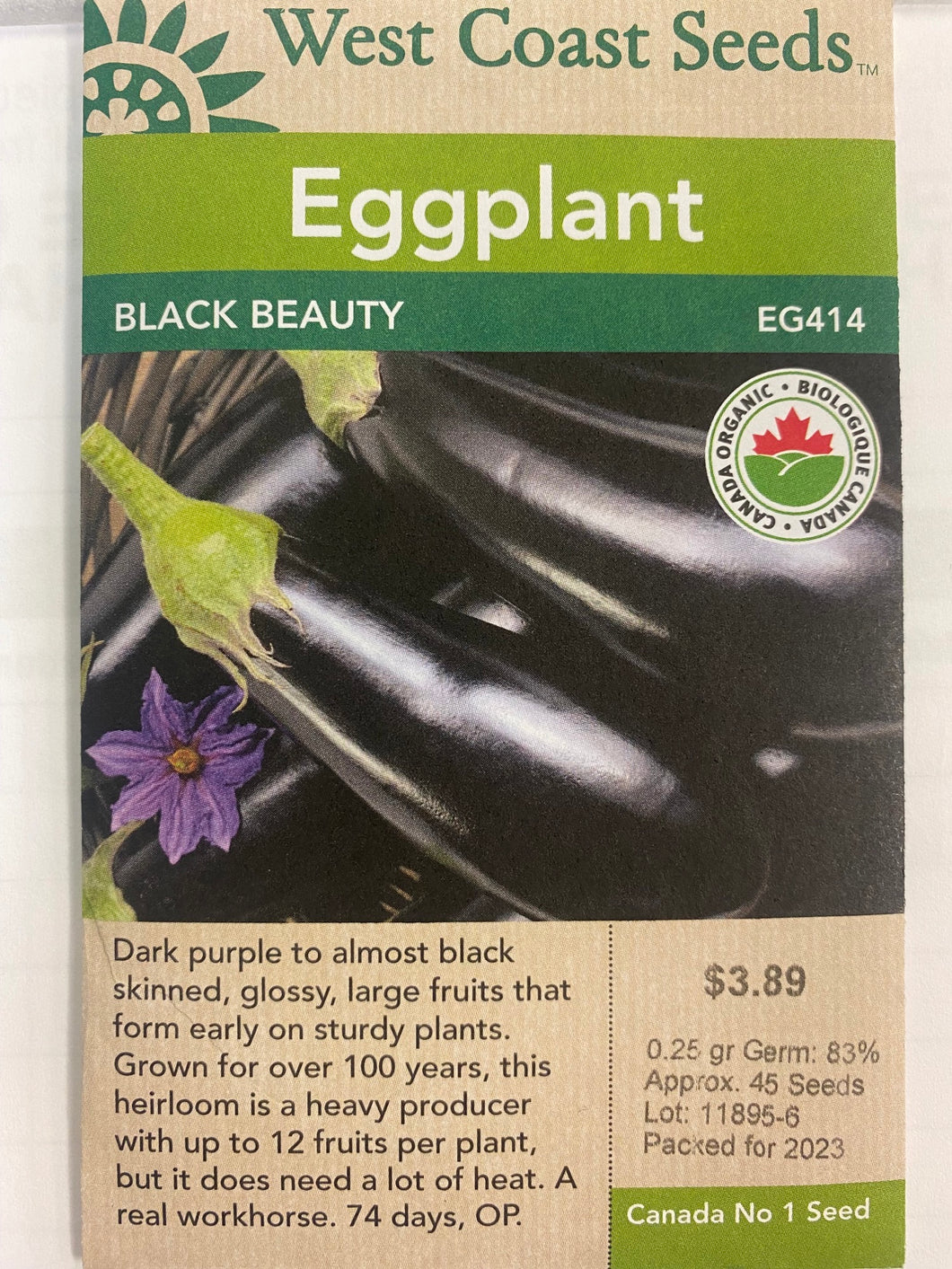 Eggplant - Black Beauty 0.25gr