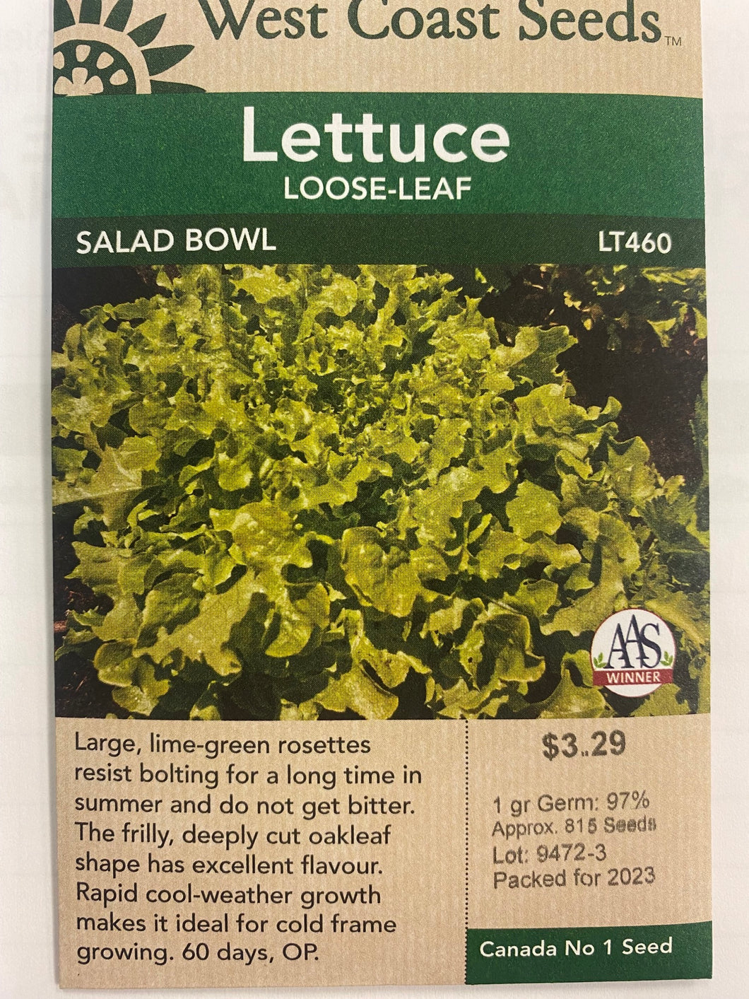 Lettuce Loose Leaf - Salad Bowl 1gr